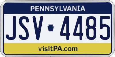 PA license plate JSV4485
