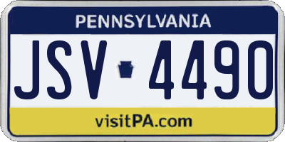 PA license plate JSV4490