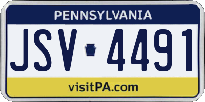 PA license plate JSV4491