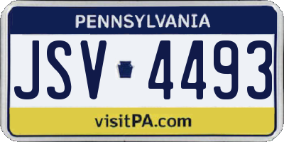 PA license plate JSV4493