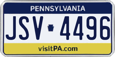 PA license plate JSV4496