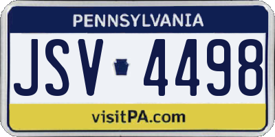 PA license plate JSV4498
