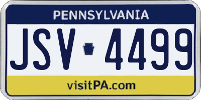 PA license plate JSV4499