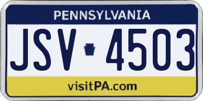 PA license plate JSV4503