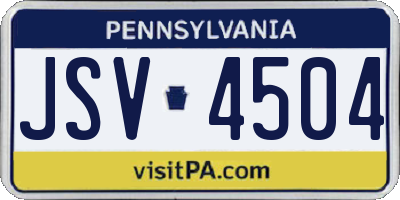 PA license plate JSV4504
