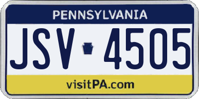 PA license plate JSV4505