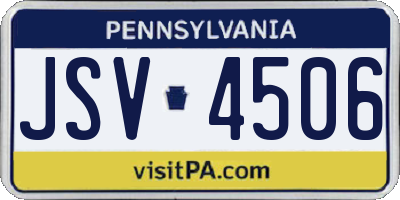 PA license plate JSV4506