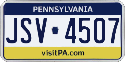 PA license plate JSV4507