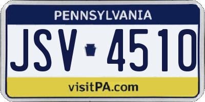 PA license plate JSV4510