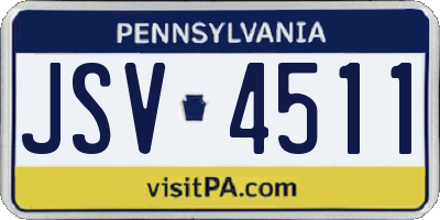 PA license plate JSV4511