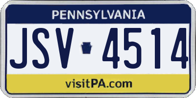PA license plate JSV4514