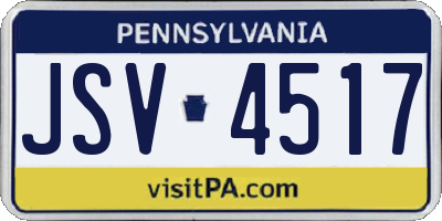 PA license plate JSV4517