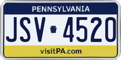PA license plate JSV4520
