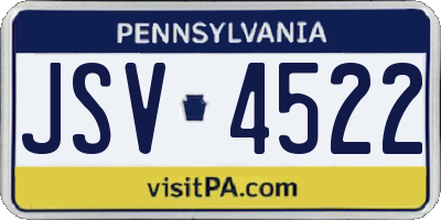 PA license plate JSV4522