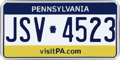 PA license plate JSV4523