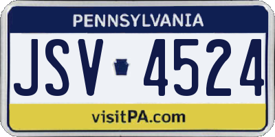 PA license plate JSV4524