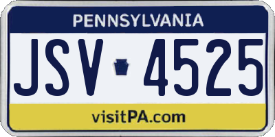 PA license plate JSV4525