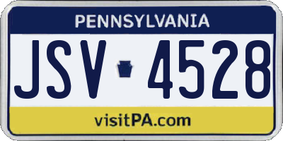 PA license plate JSV4528
