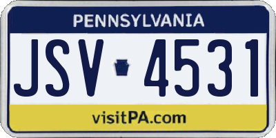 PA license plate JSV4531