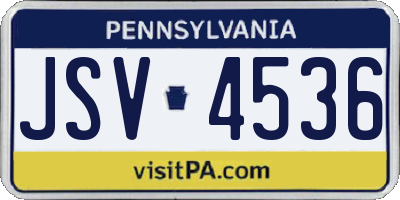 PA license plate JSV4536