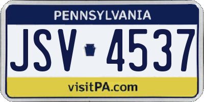 PA license plate JSV4537