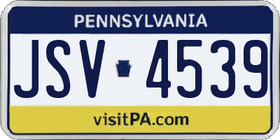 PA license plate JSV4539