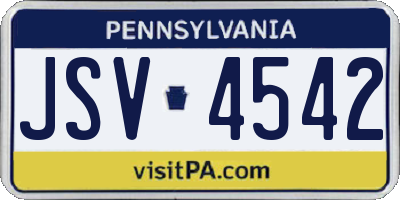 PA license plate JSV4542