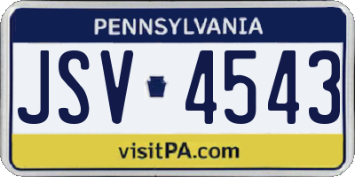 PA license plate JSV4543