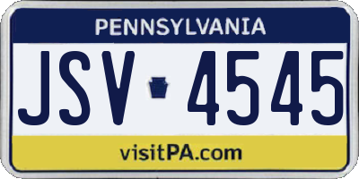 PA license plate JSV4545