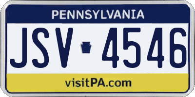 PA license plate JSV4546