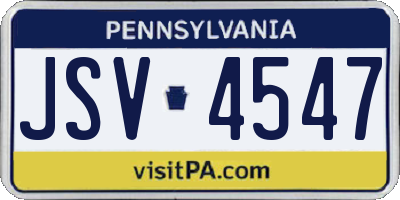 PA license plate JSV4547
