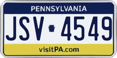 PA license plate JSV4549