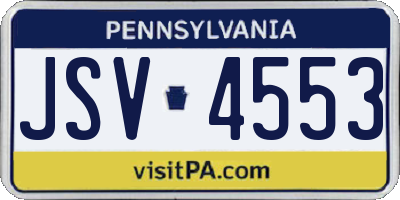 PA license plate JSV4553