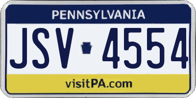 PA license plate JSV4554
