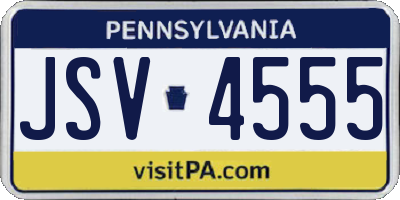 PA license plate JSV4555