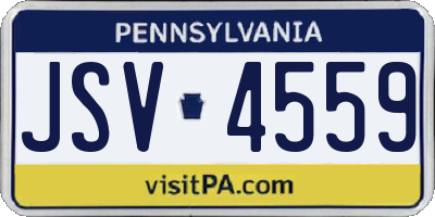 PA license plate JSV4559