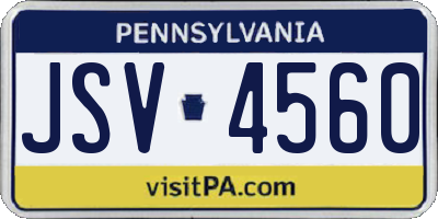PA license plate JSV4560