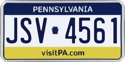PA license plate JSV4561