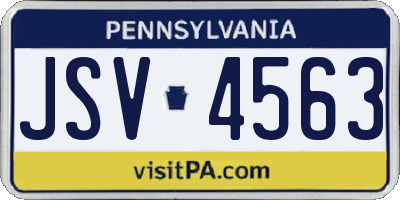 PA license plate JSV4563