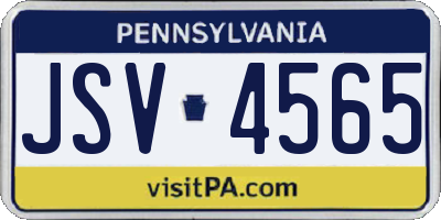 PA license plate JSV4565