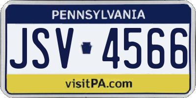 PA license plate JSV4566