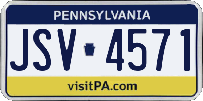PA license plate JSV4571