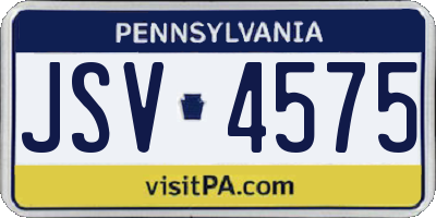 PA license plate JSV4575