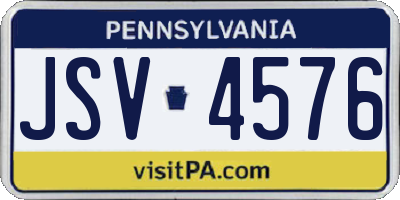 PA license plate JSV4576
