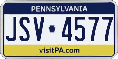 PA license plate JSV4577