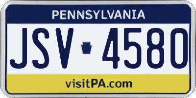 PA license plate JSV4580