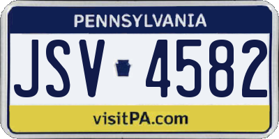 PA license plate JSV4582