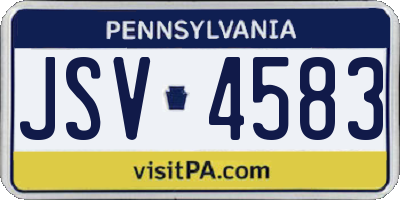 PA license plate JSV4583