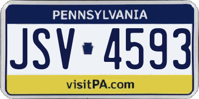 PA license plate JSV4593