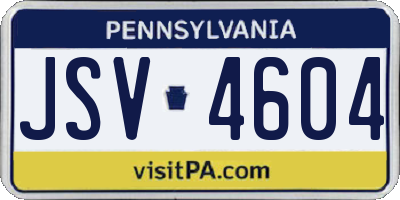 PA license plate JSV4604